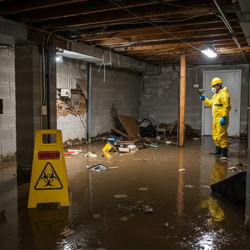 Flooded Basement Electrical Hazard in Bremen, IN Property