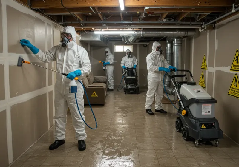 Basement Moisture Removal and Structural Drying process in Bremen, IN